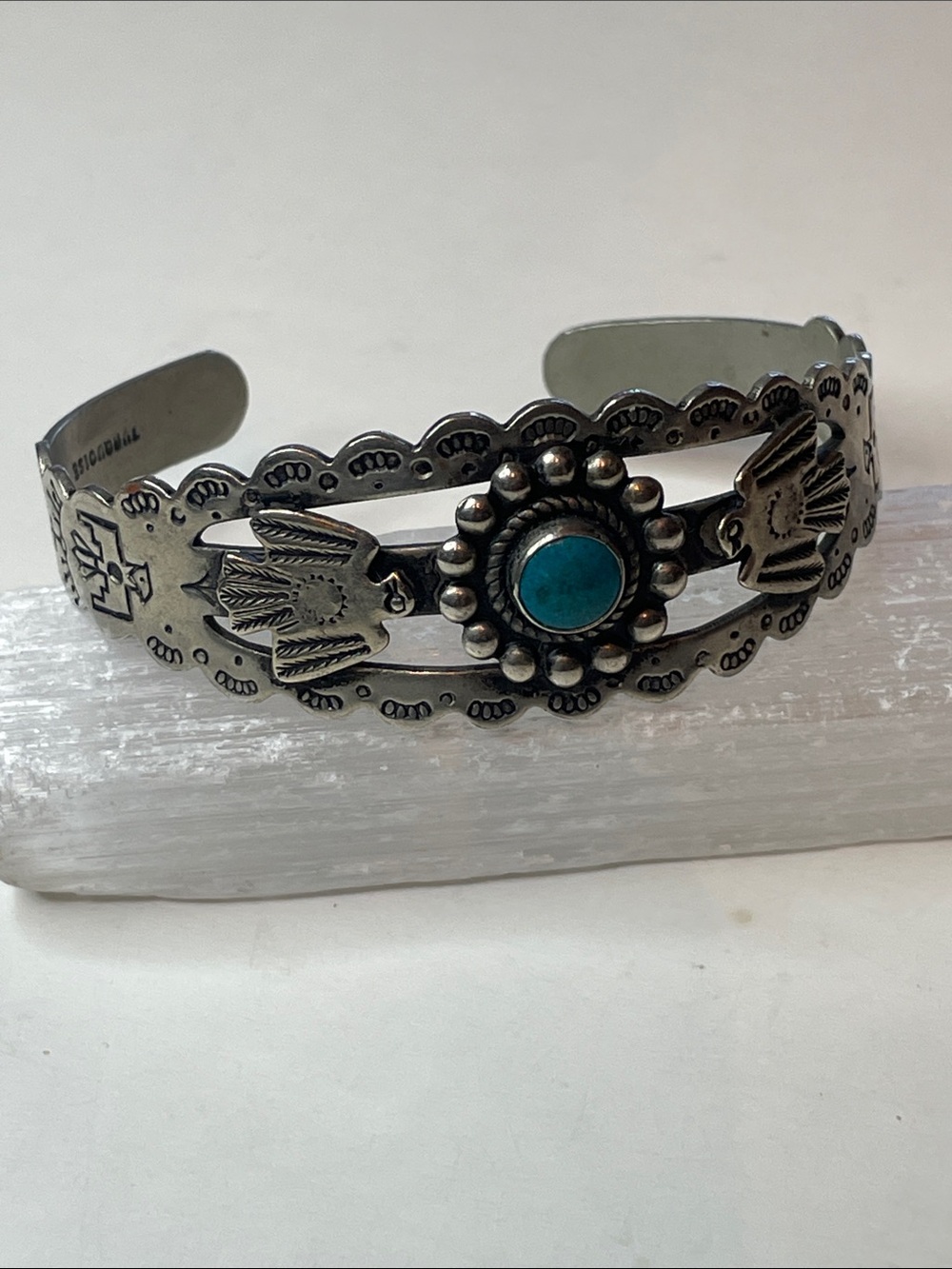 Fred Harvey Era Navajo SilverTurquoise Cuff Bracelet